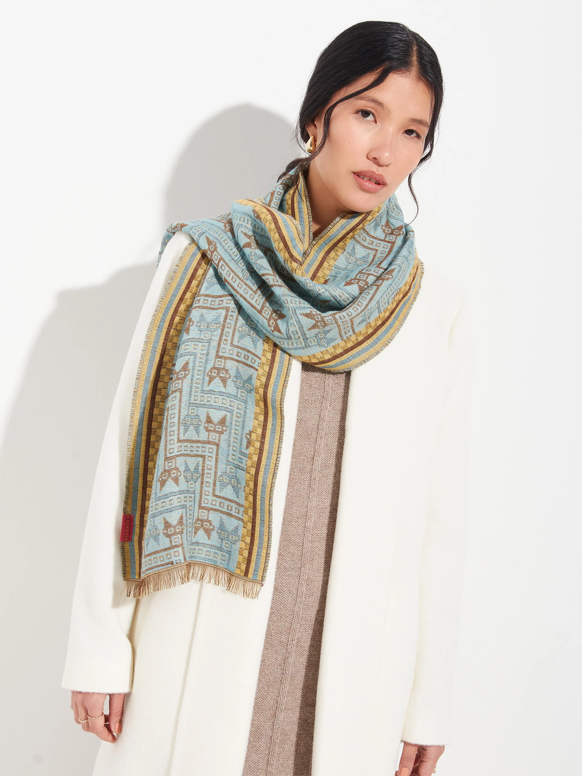 Chancay - 39 Scarf Baby Alpaca Color Yellow - Image 6