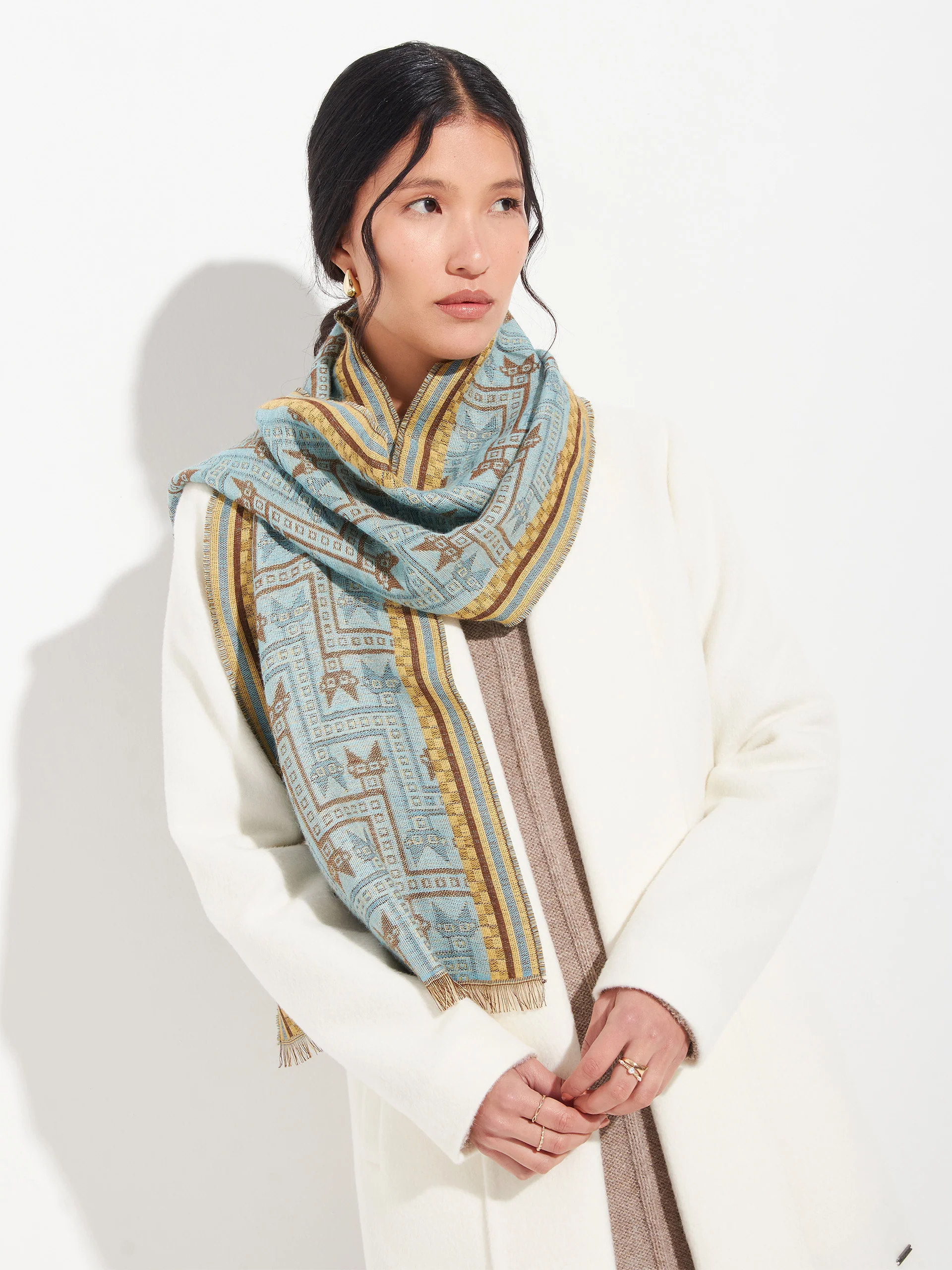Chancay - 39 Scarf Baby Alpaca Color Yellow - Image 7