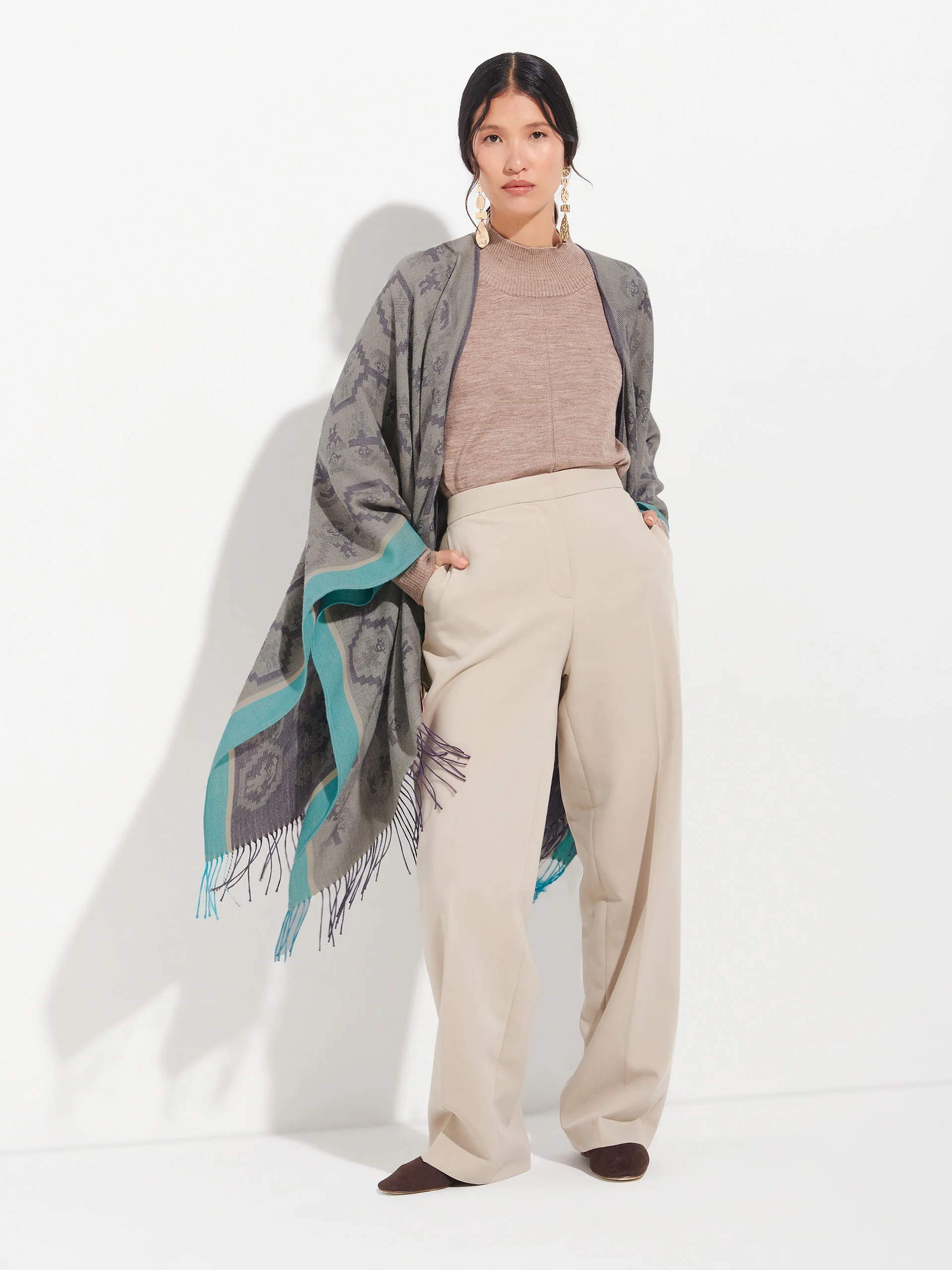 Chimu - 12 Poncho Royal Alpaca Color Purple - Image 10