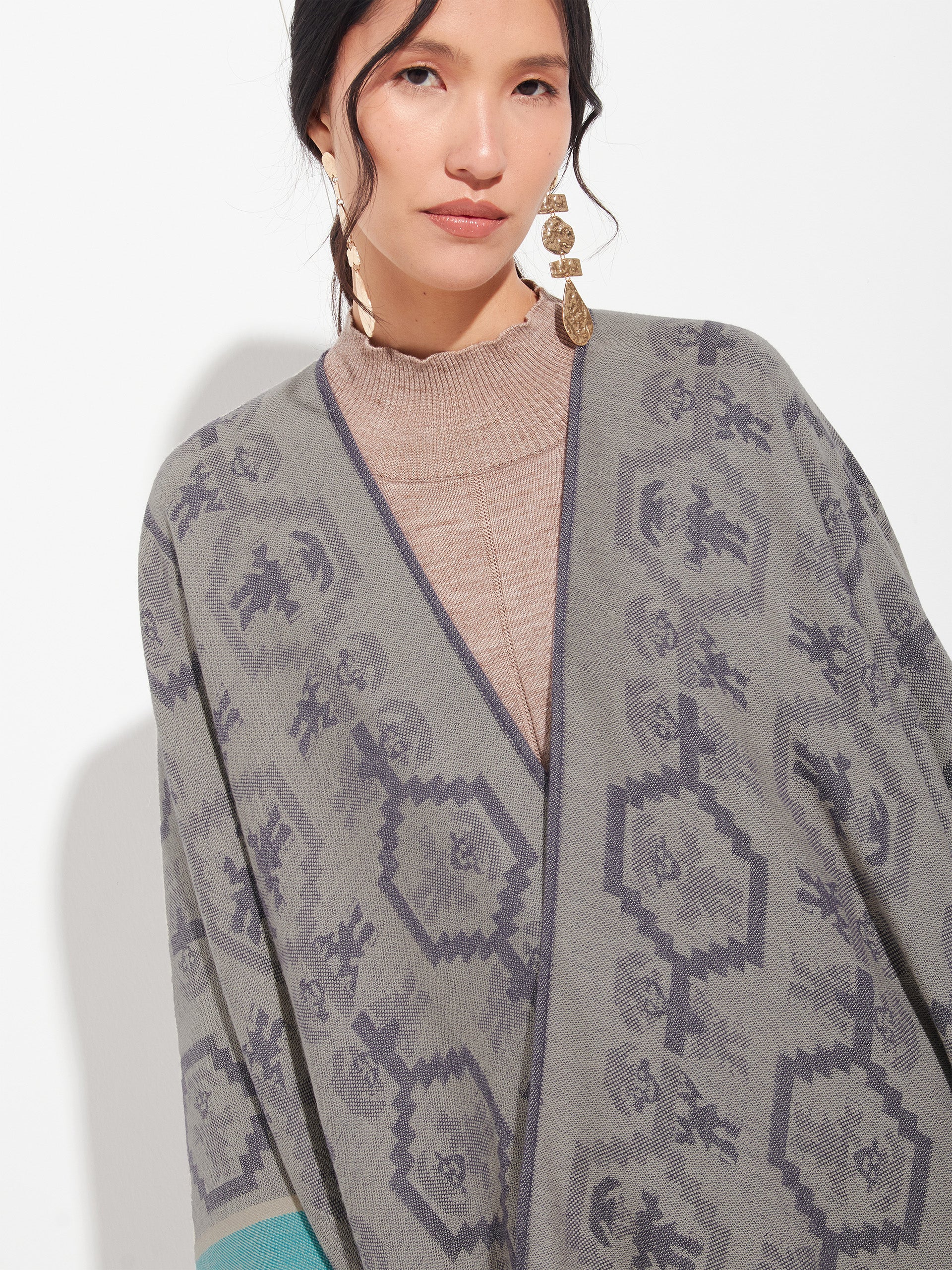 Chimu - 12 Poncho Royal Alpaca Color Purple - Image 2