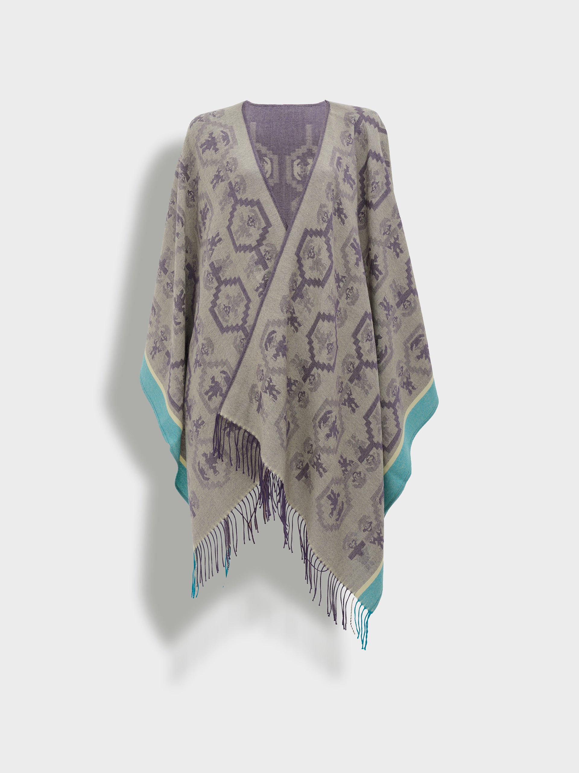 Chimu - 12 Poncho Royal Alpaca Color Purple - Image 7