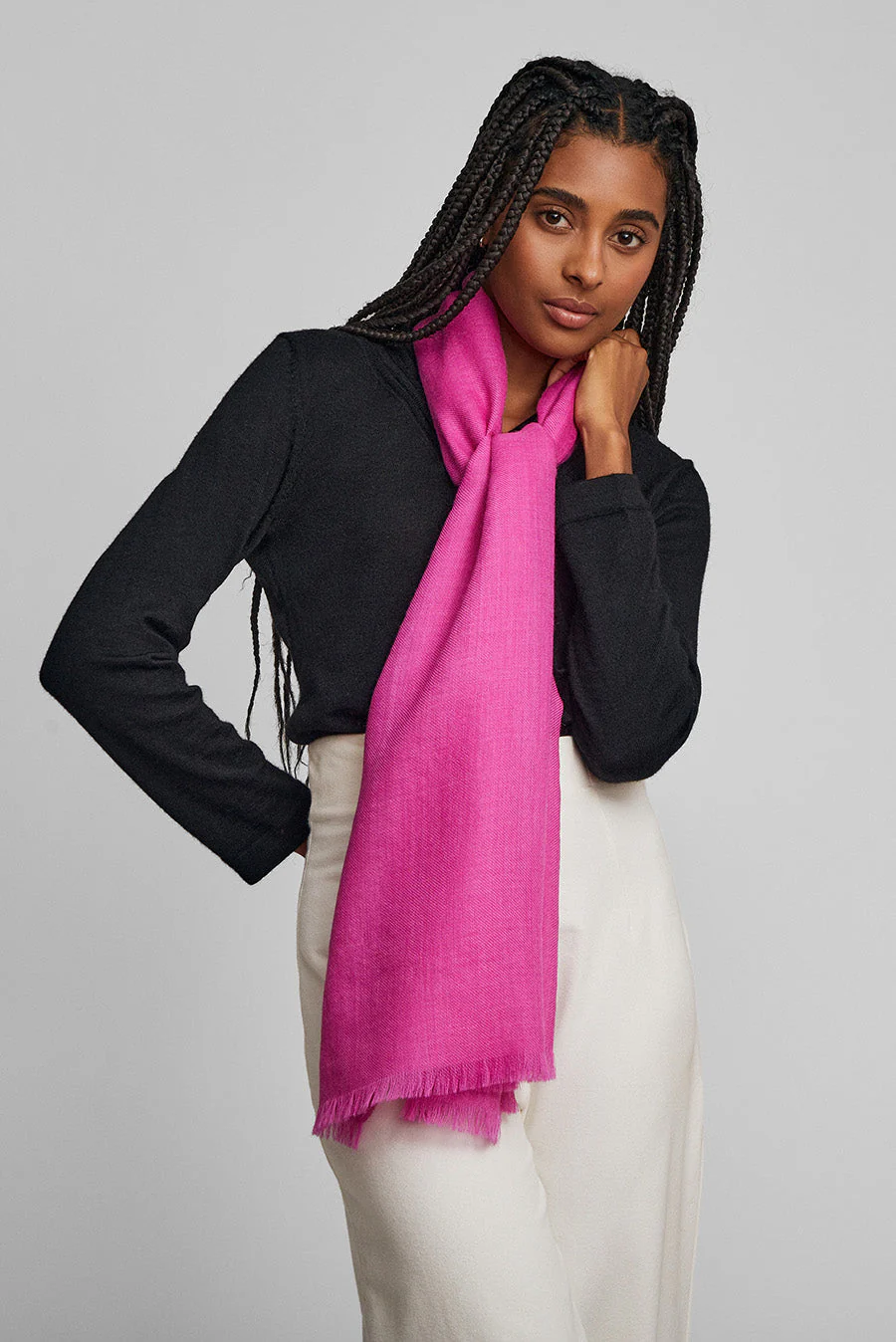 Amareto Shawl Baby Alpaca Color Fucsia