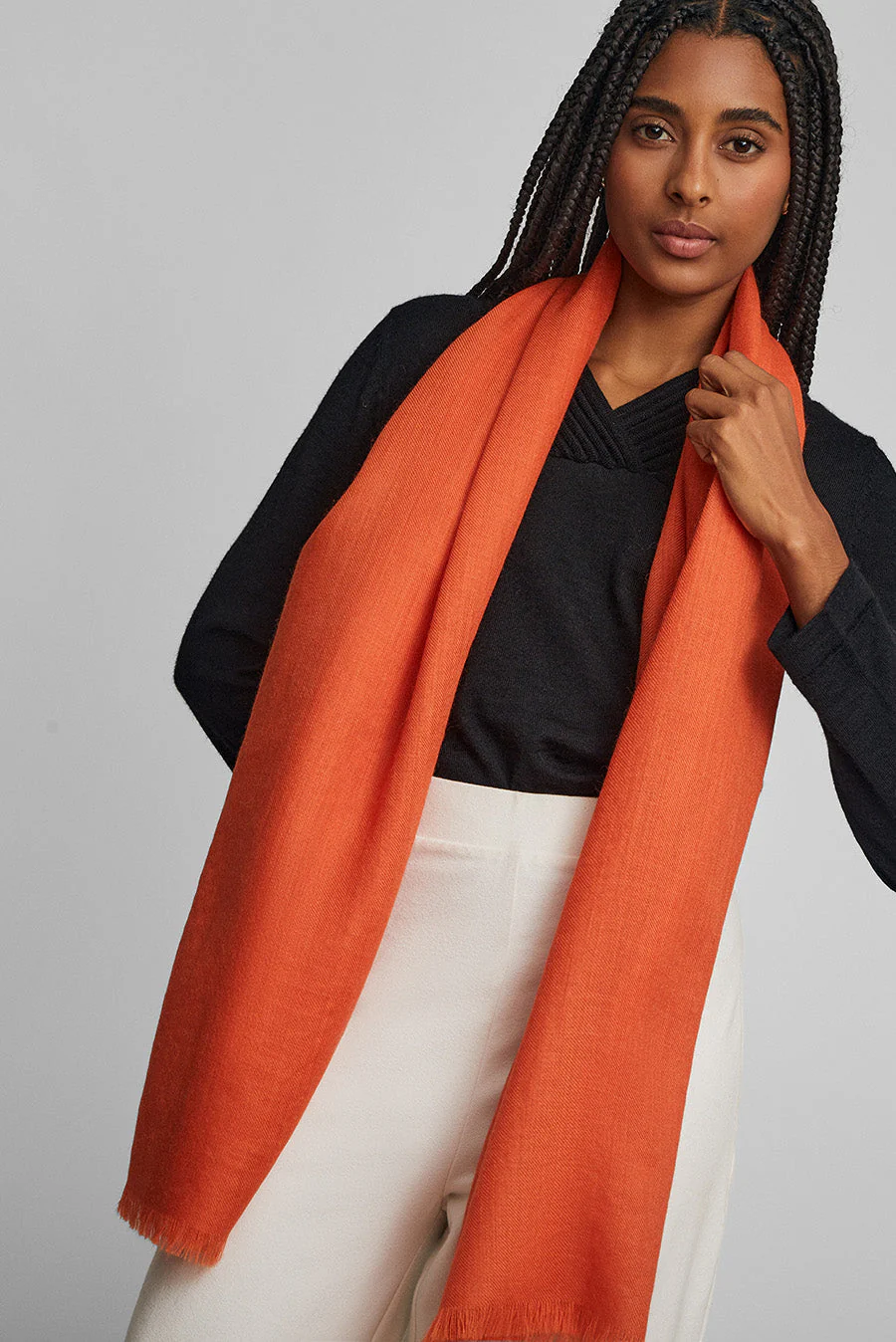 Amareto Shawl Baby Alpaca Color Naranja