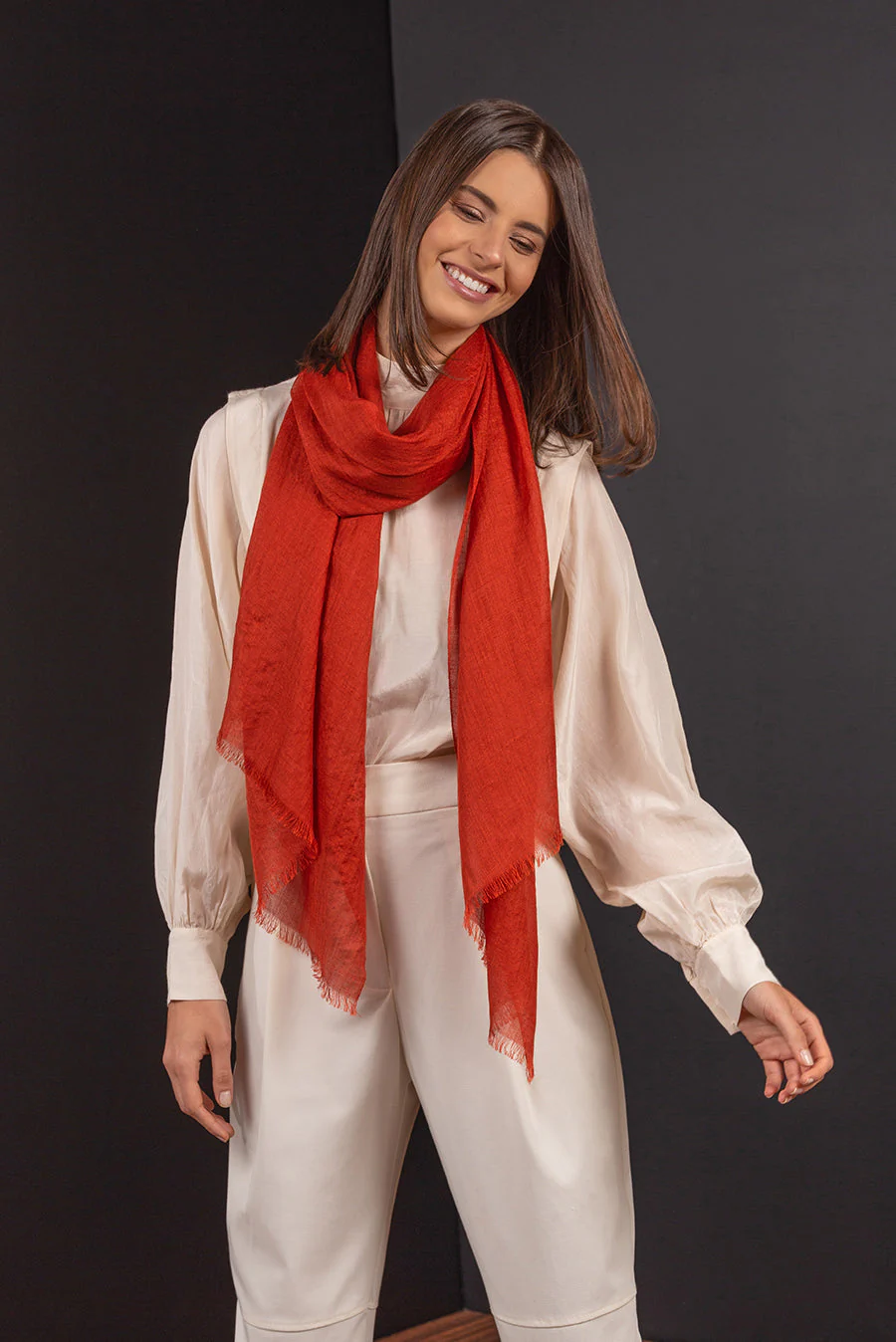 Borisette - Royal Alpaca & Silk Shawl Royal Alpaca & Silk Color Naranja