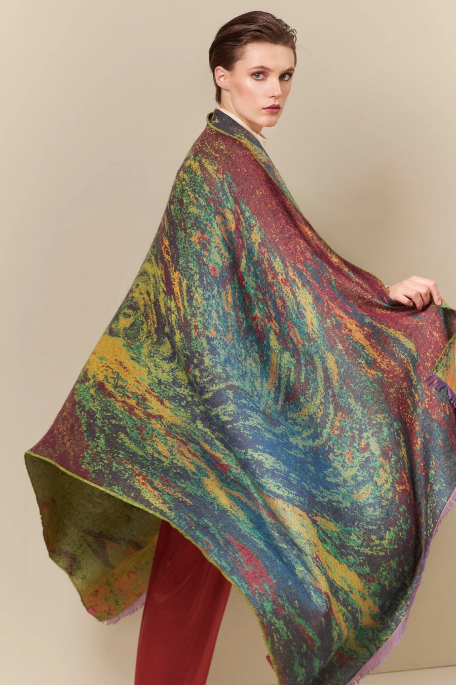 Caño Cristales - Colombia Shawl Royal Alpaca & Silk Color Multicolor - Image 2