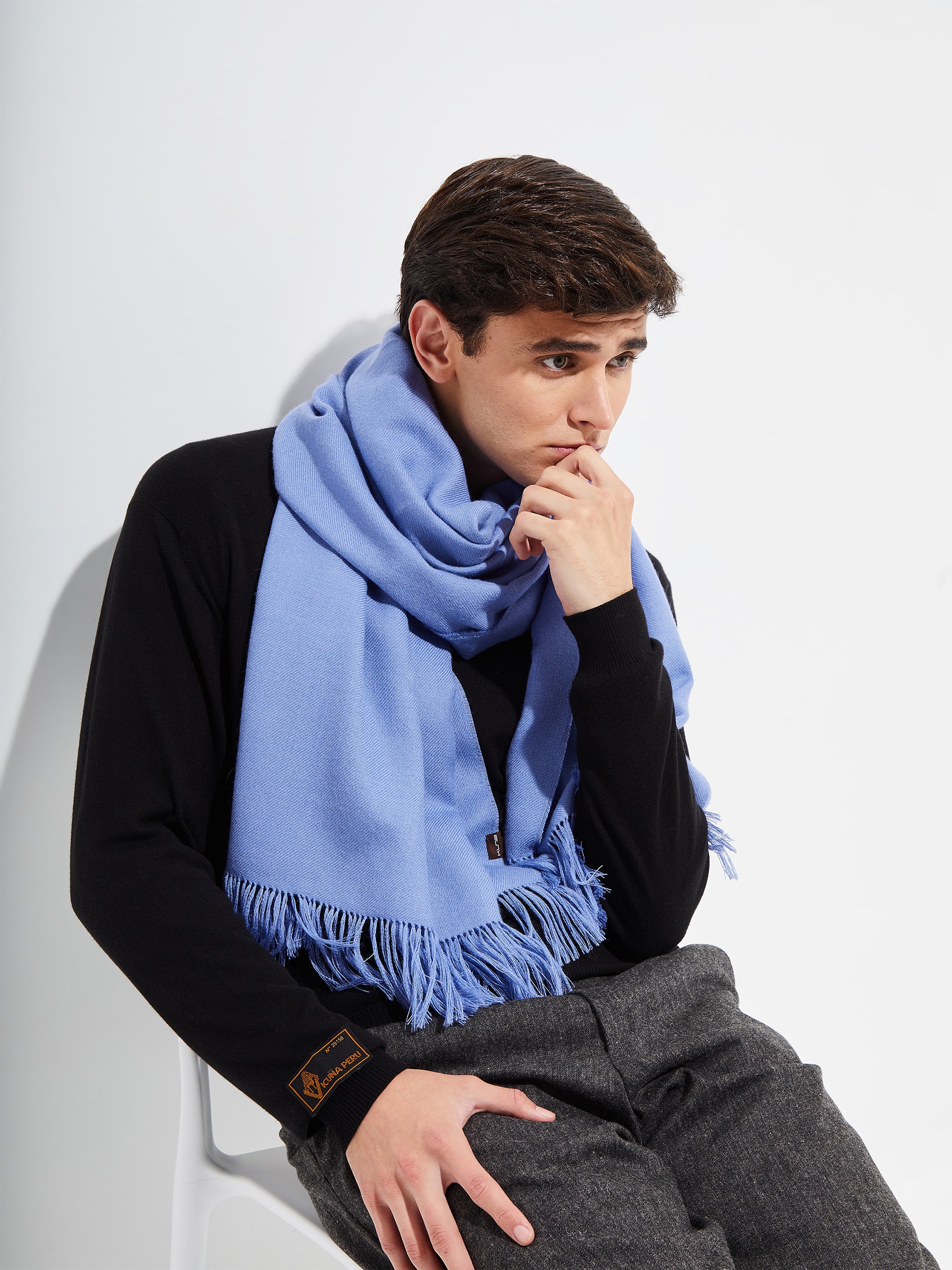 Jee Shawl Royal Alpaca Color Light Blue - Image 4