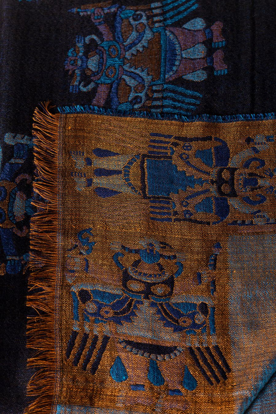 Nazca - 28 Shawl Royal Alpaca & Silk Color Blue - Image 4