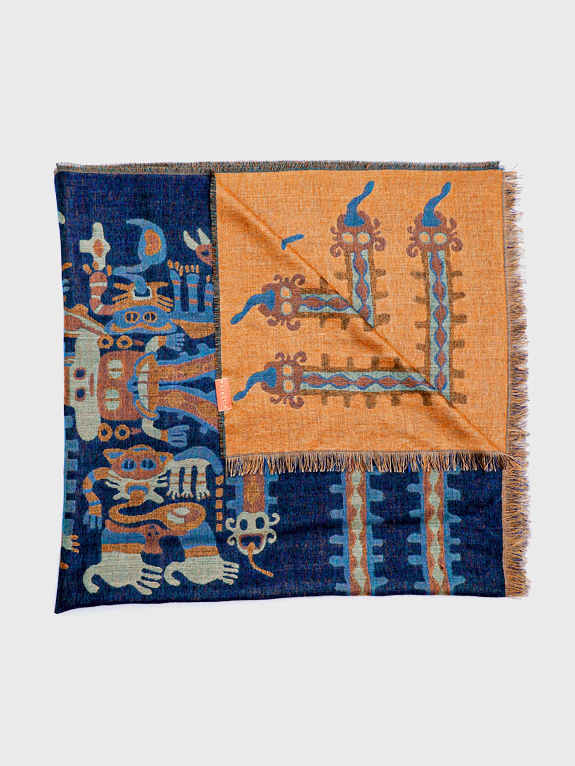 Nazca - 34 Shawl Royal Alpaca & Silk Color Blue - Image 2