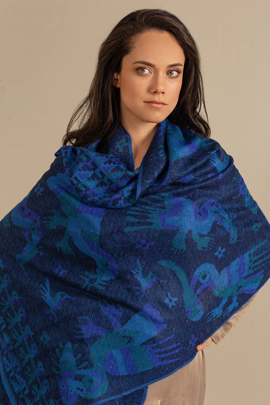 Nazca - 47 Shawl Baby Alpaca Color Blue - Image 3