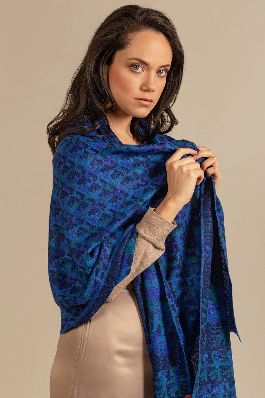 Nazca - 47 Shawl Baby Alpaca Color Blue - Image 5