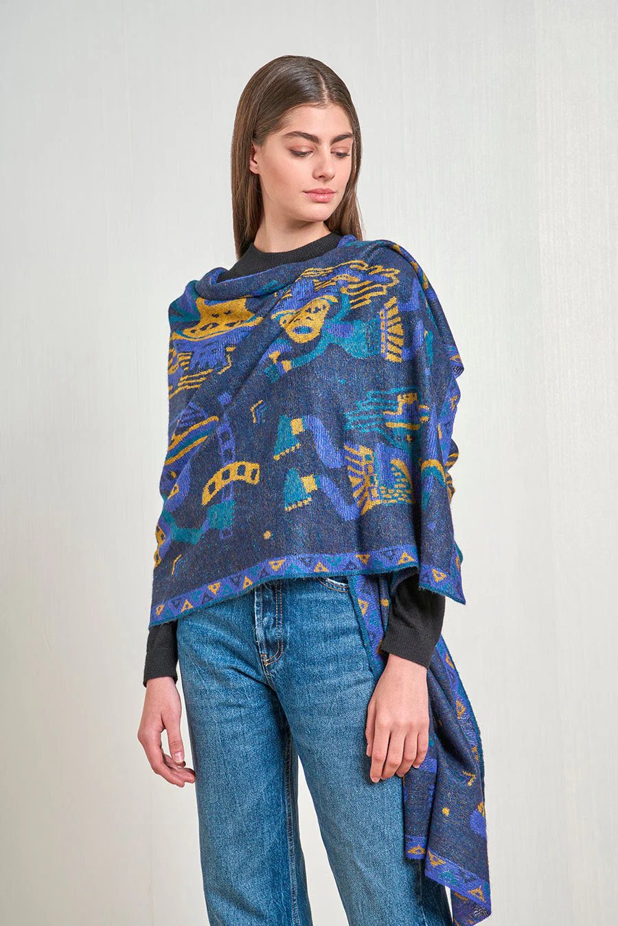 Nazca - 48 Shawl Baby Alpaca Color Blue - Image 2