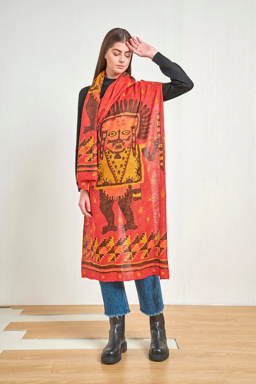 Nazca - 50 Shawl Baby Alpaca Color Red - Image 3