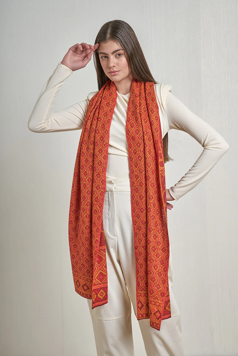 Nazca - 51 Shawl Baby Alpaca Color Naranja - Image 4