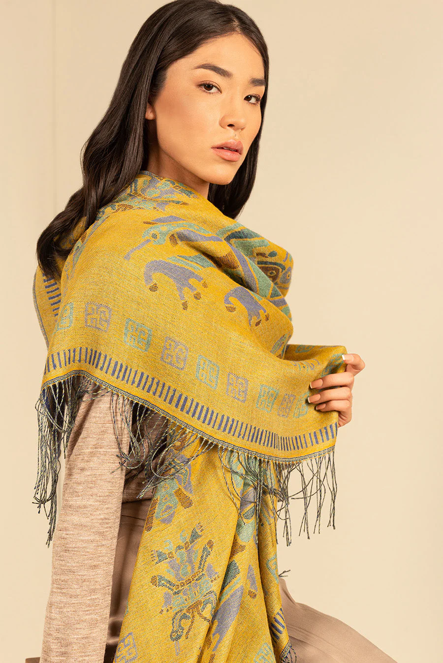 Nazca - 9 Shawl Baby Alpaca Color Blue - Image 4