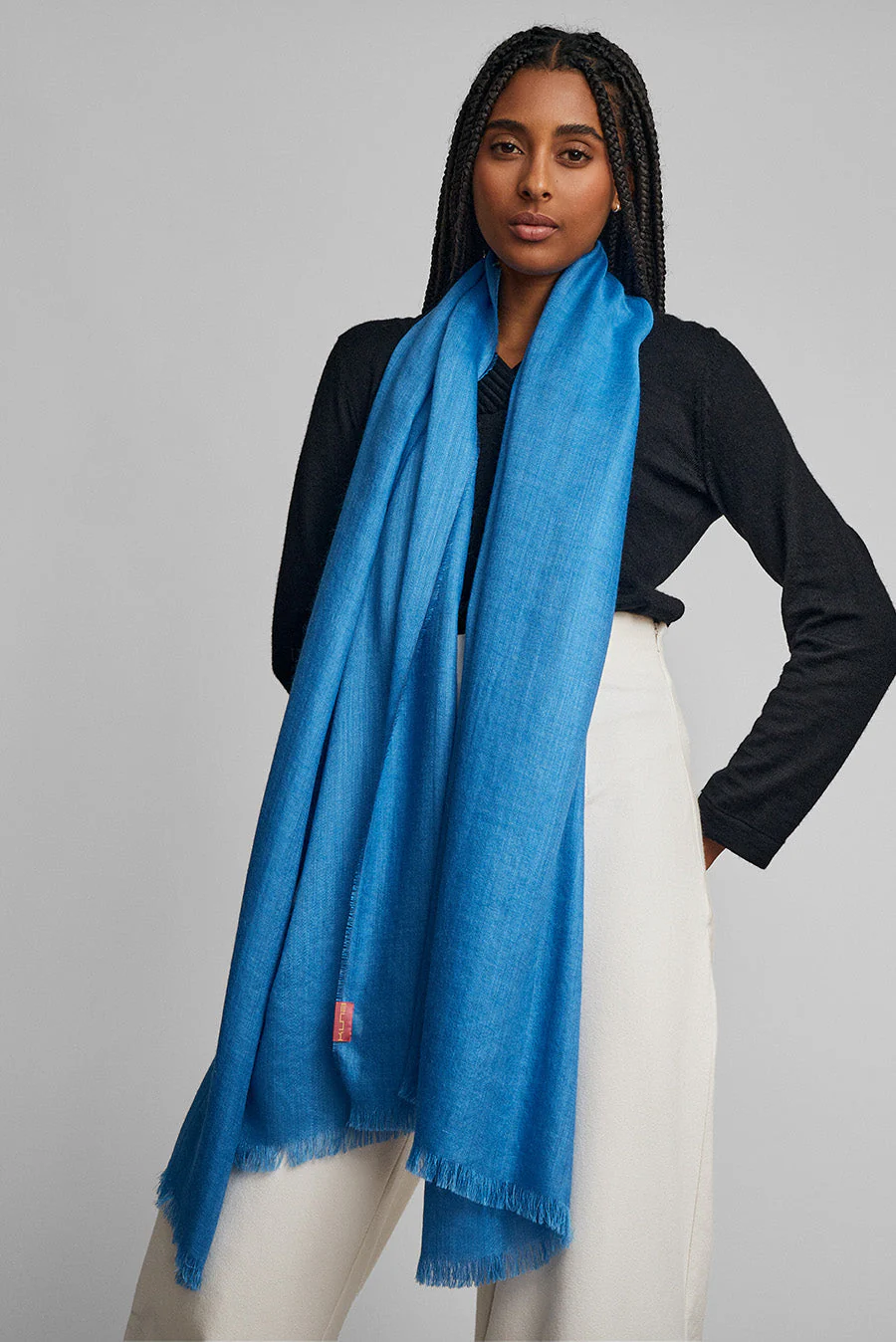 Teaberry Shawl Baby Alpaca Color Blue