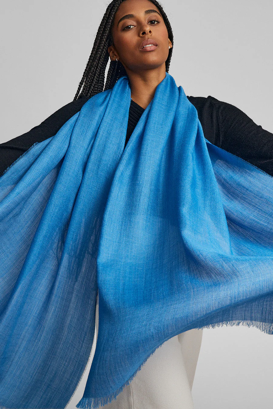 Teaberry Shawl Baby Alpaca Color Blue - Image 3