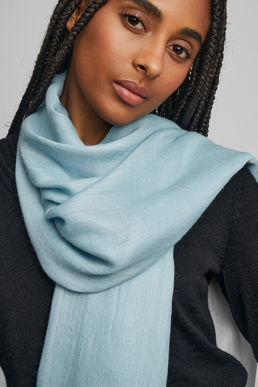 Teaberry Shawl Baby Alpaca Color Baby Blue - Image 3