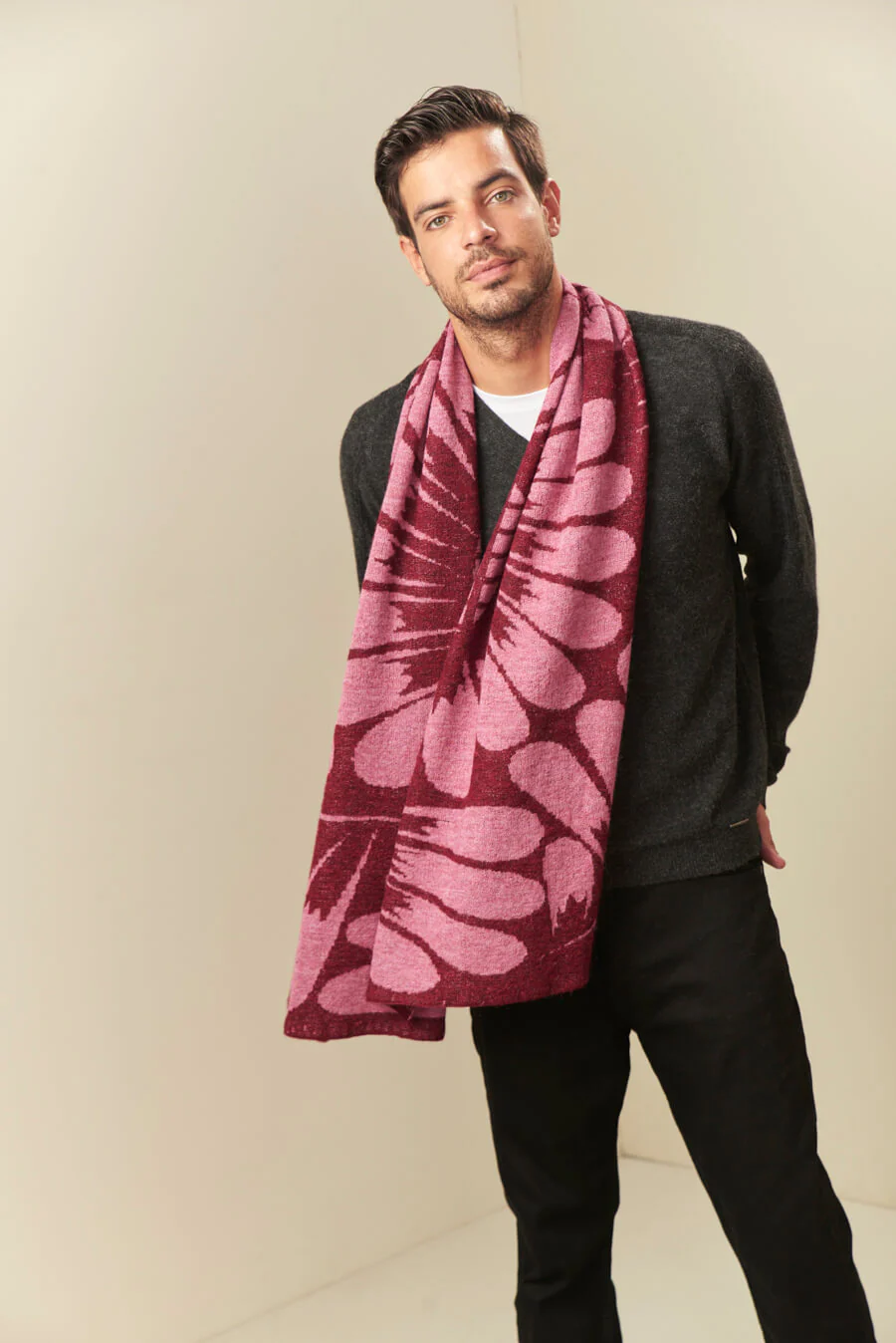 Uambo Shawl Baby Alpaca Color China & Damask