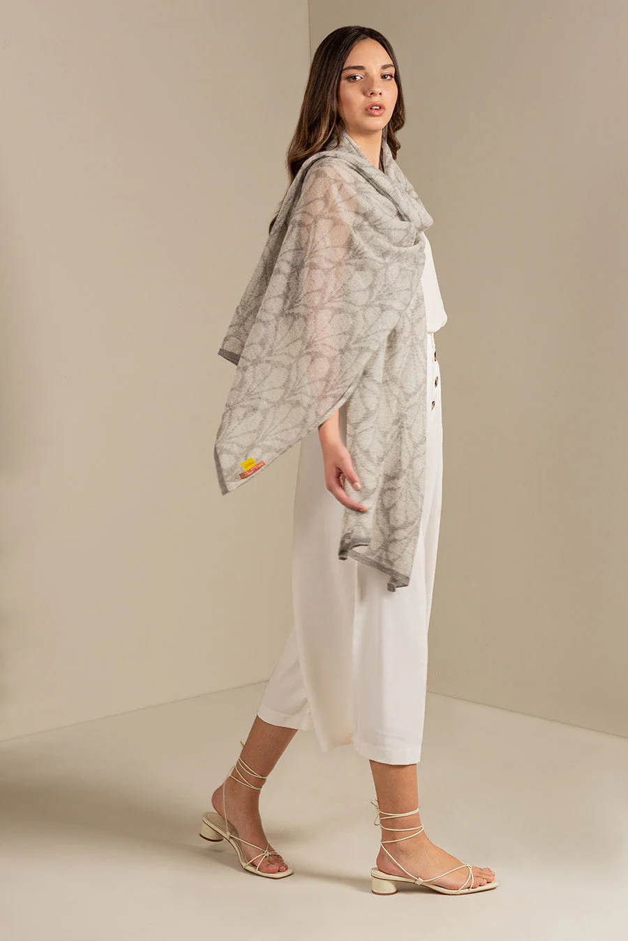 Ubaldo Shawl Baby Alpaca Color Grey