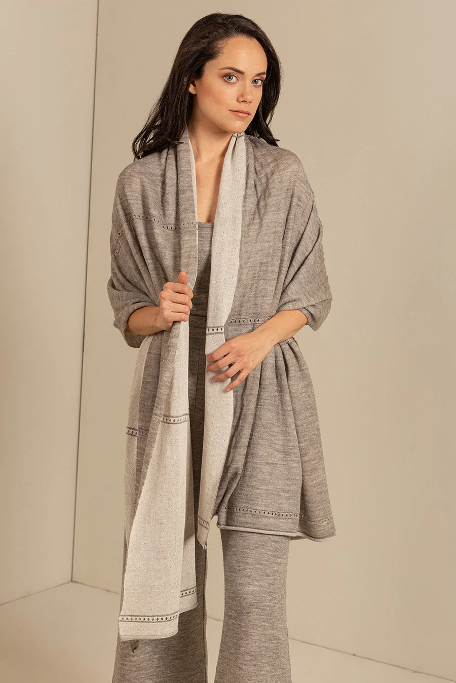 Uggia Shawl Cotton & Baby Alpaca Color Thunder
