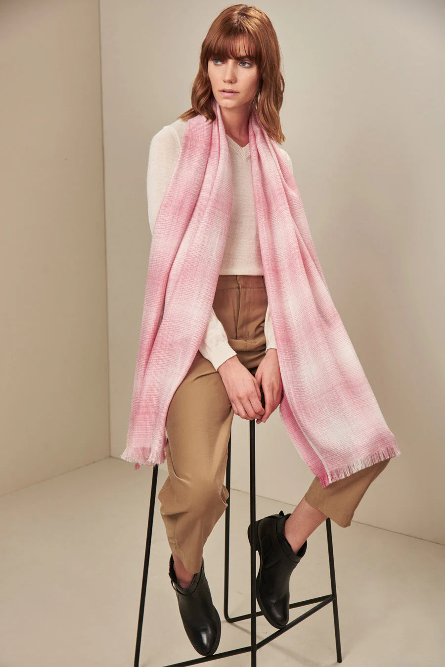 Umali Shawl Baby Alpaca Color Pink