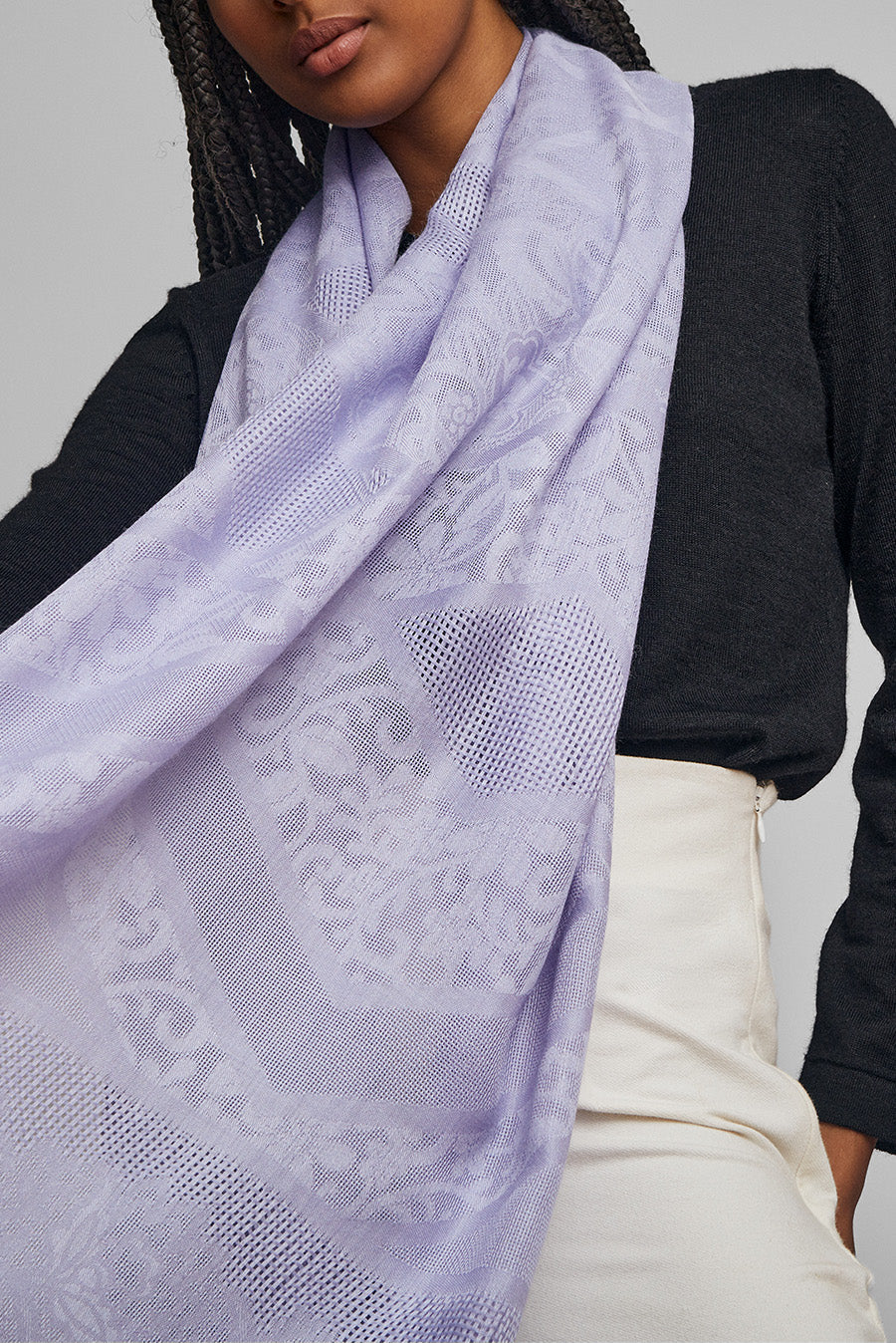 Varsallo Shawl Baby Alpaca Color Lila - Image 3