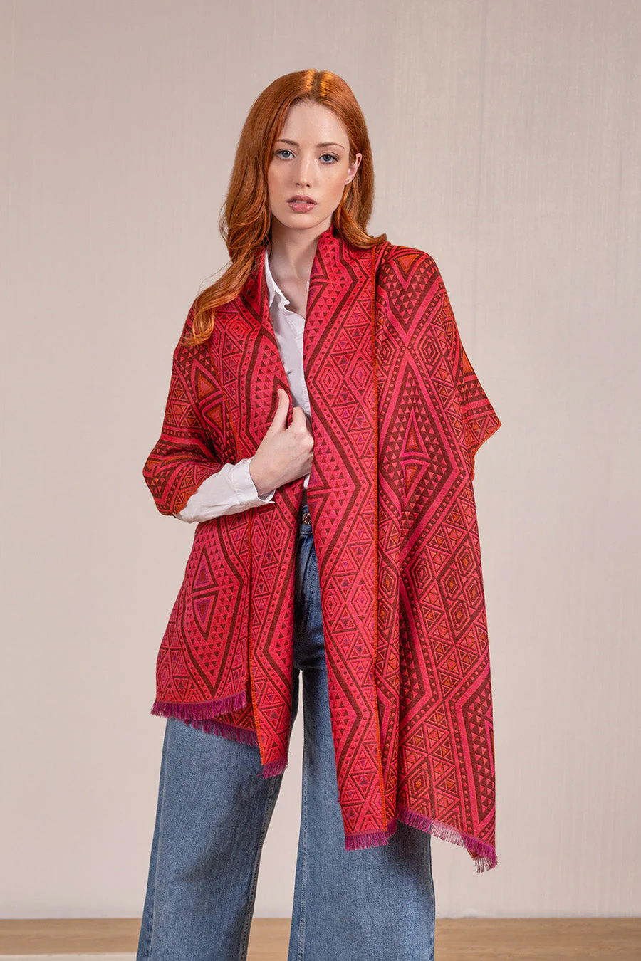 Venga Shawl Baby Alpaca Color Fucsia