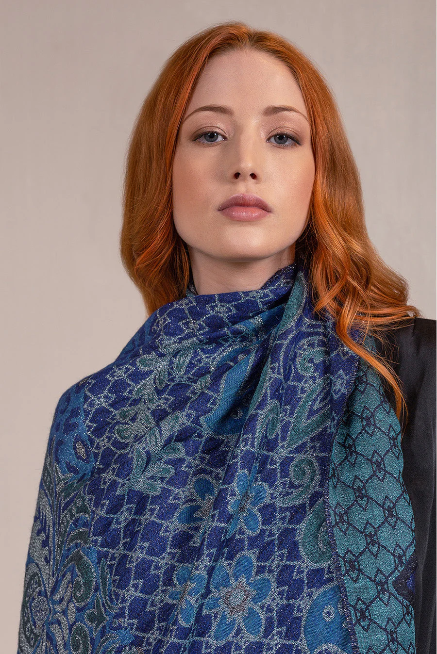 Verdino Shawl Baby Alpaca Color Blue - Image 3