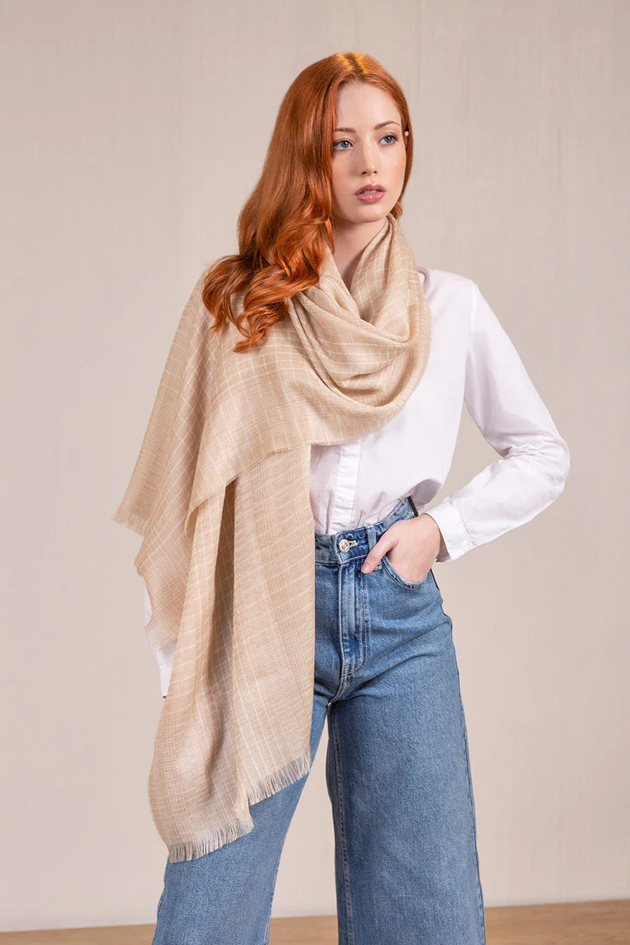 Vermondi Shawl Baby Alpaca Color Beige