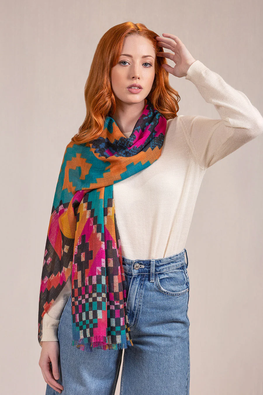 Vespa Shawl Baby Alpaca Color Multicolor