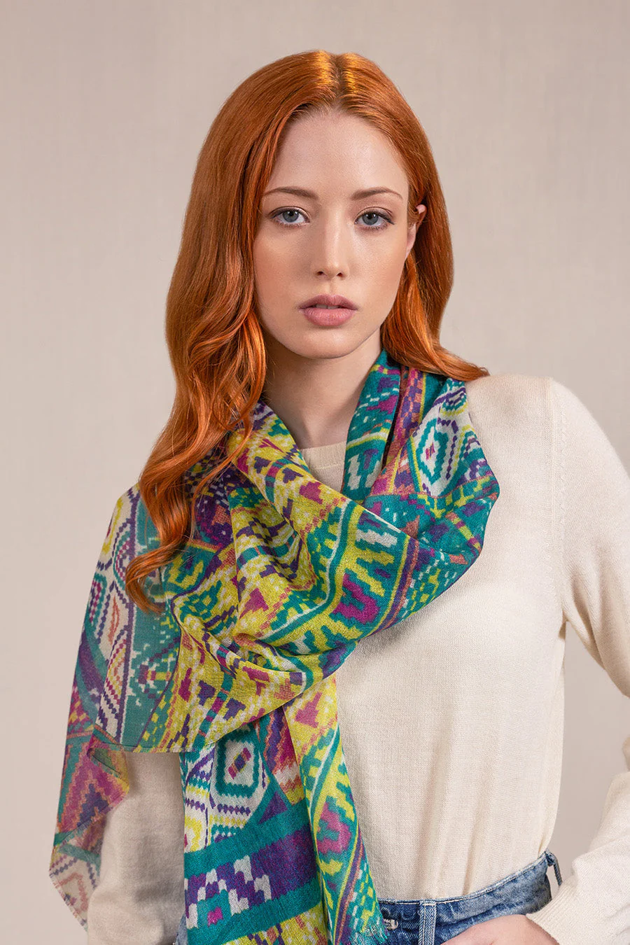 Vetro Shawl Baby Alpaca Color Multicolor - Image 3