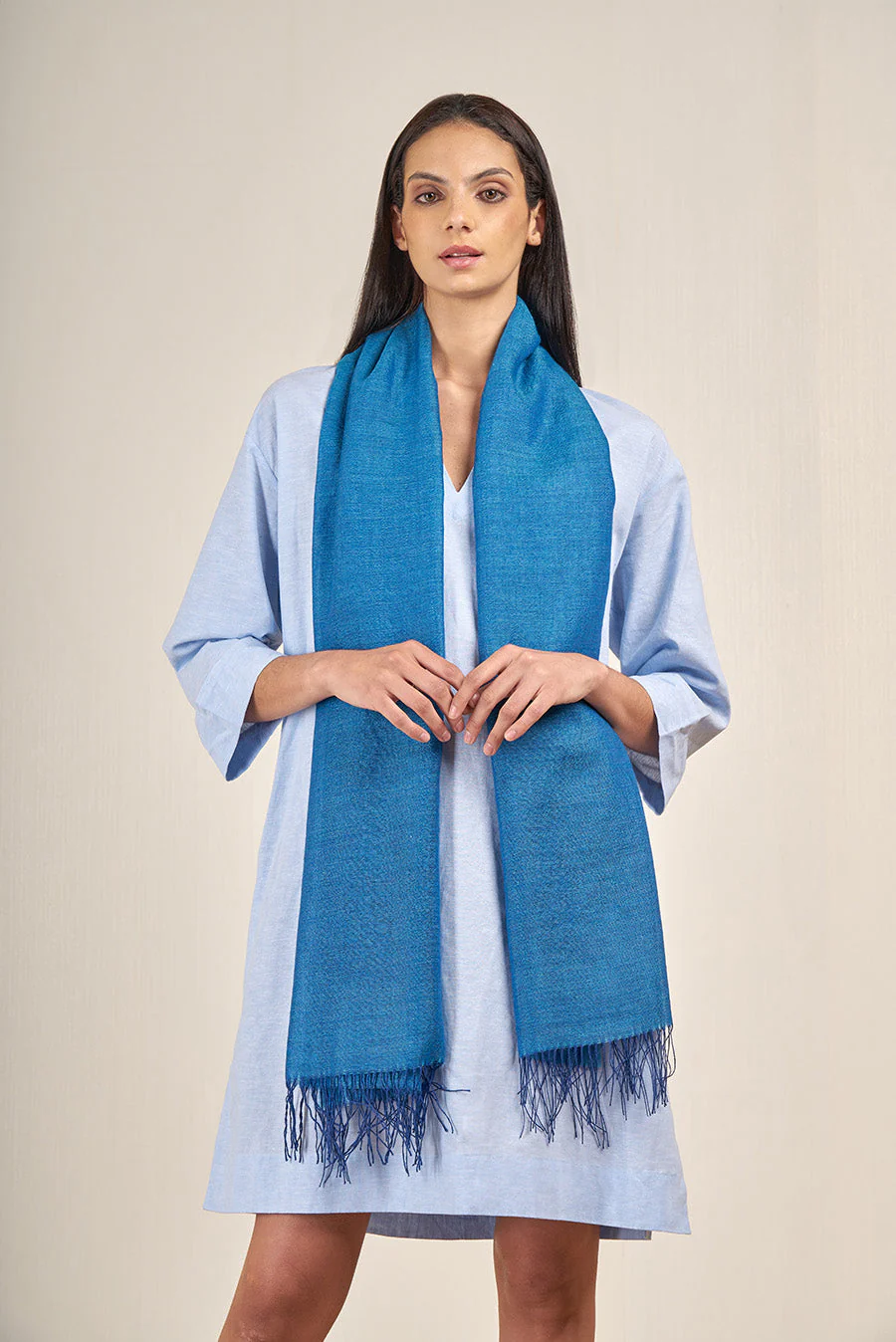 Votre Shawl Baby Alpaca Color Blue - Image 2