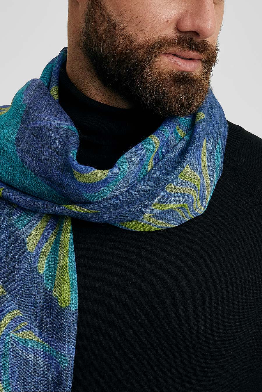 Wallon Shawl Baby Alpaca Color Blue - Image 7