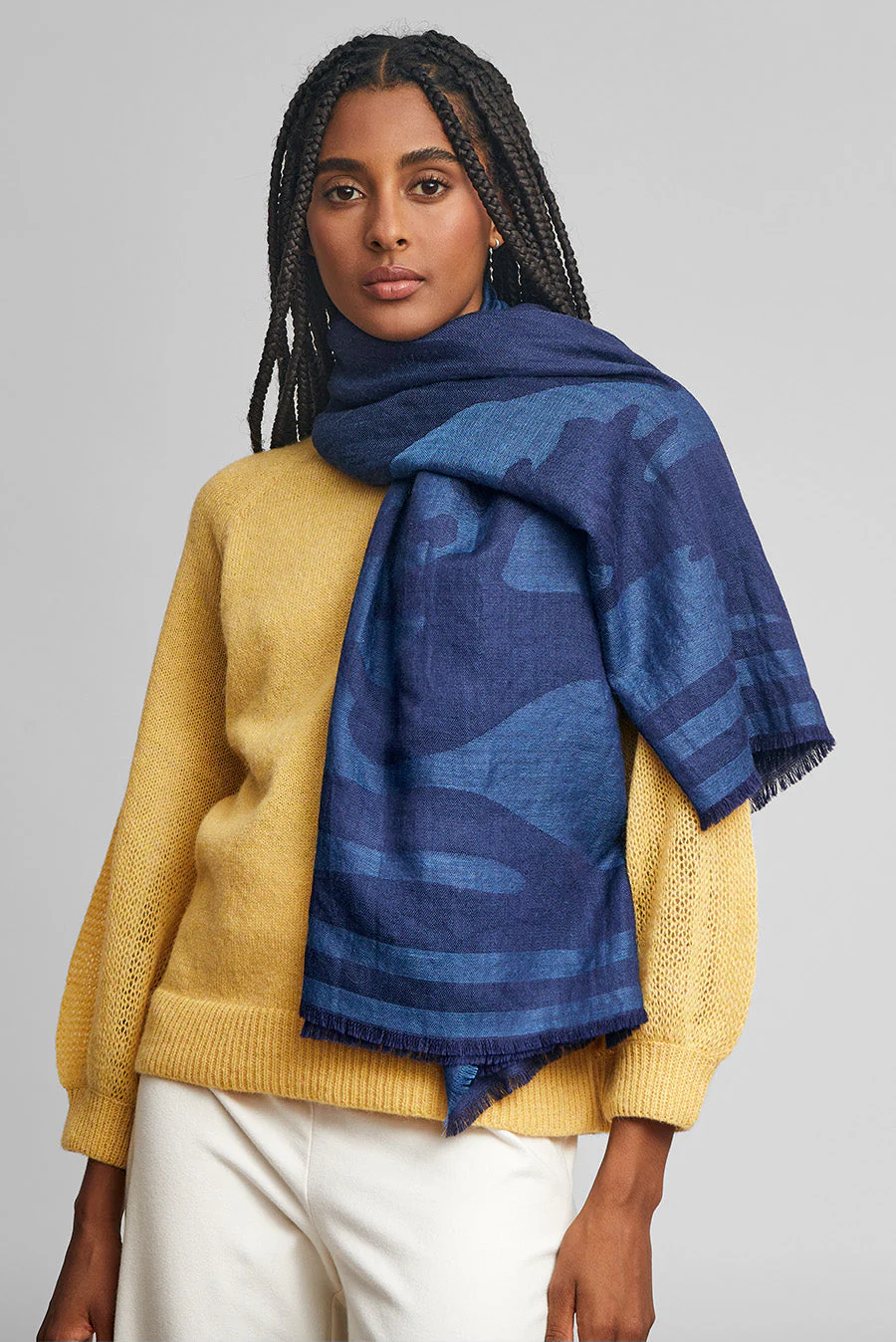 Wansee Shawl Baby Alpaca Color Blue