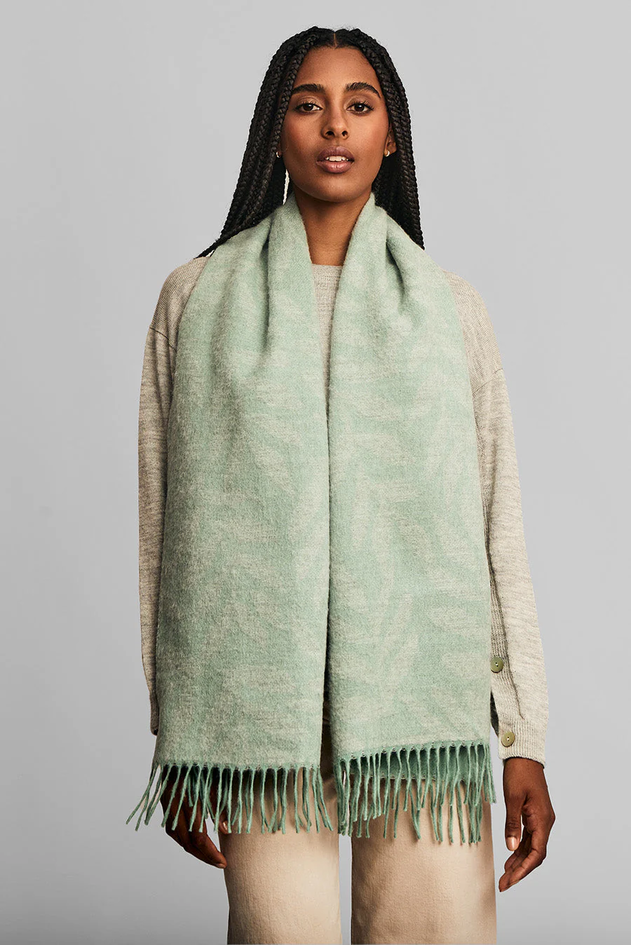 Weinko Shawl Baby Alpaca Color Verde Agua
