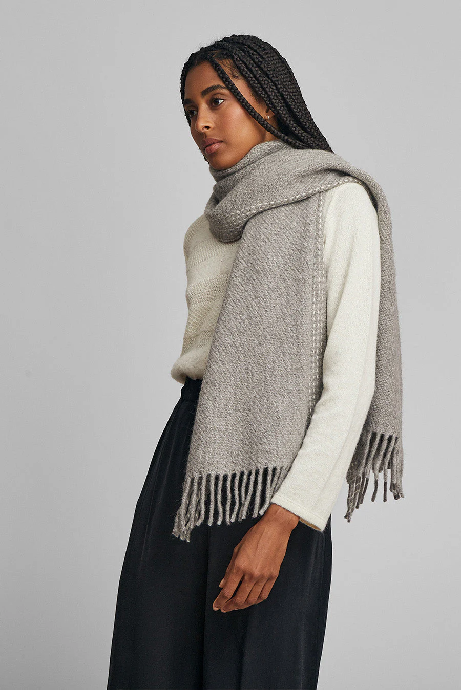 Wessel Shawl Baby Alpaca Color Grey