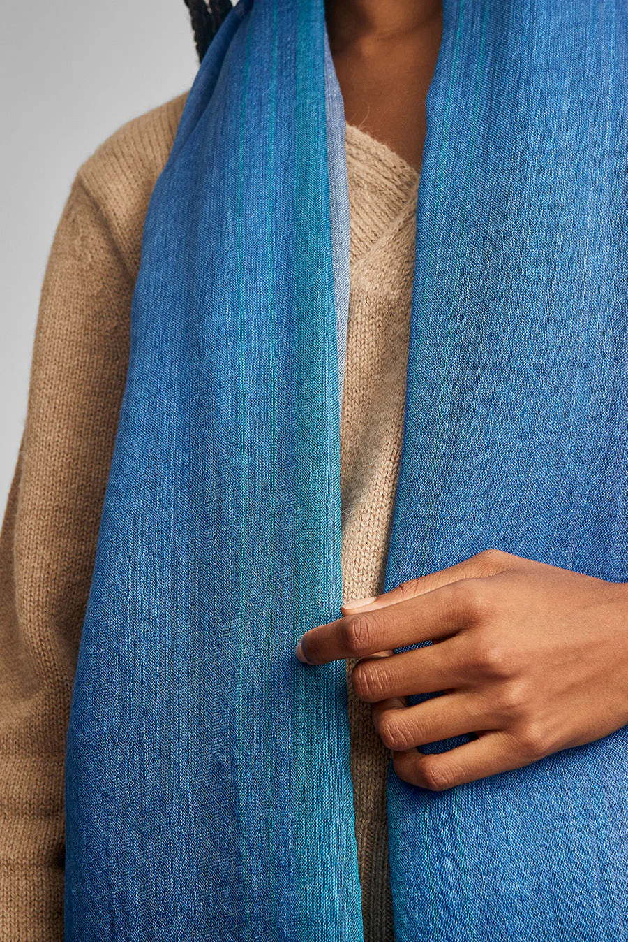 Wessex Shawl Baby Alpaca Color Blue - Image 3