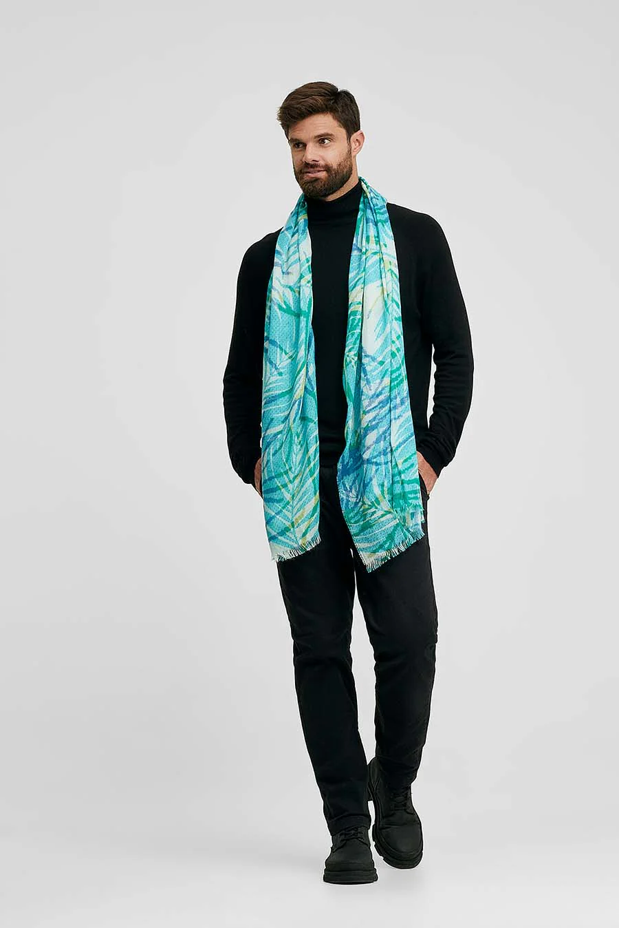Wiederman Shawl Baby Alpaca Color Turquoise - Image 5