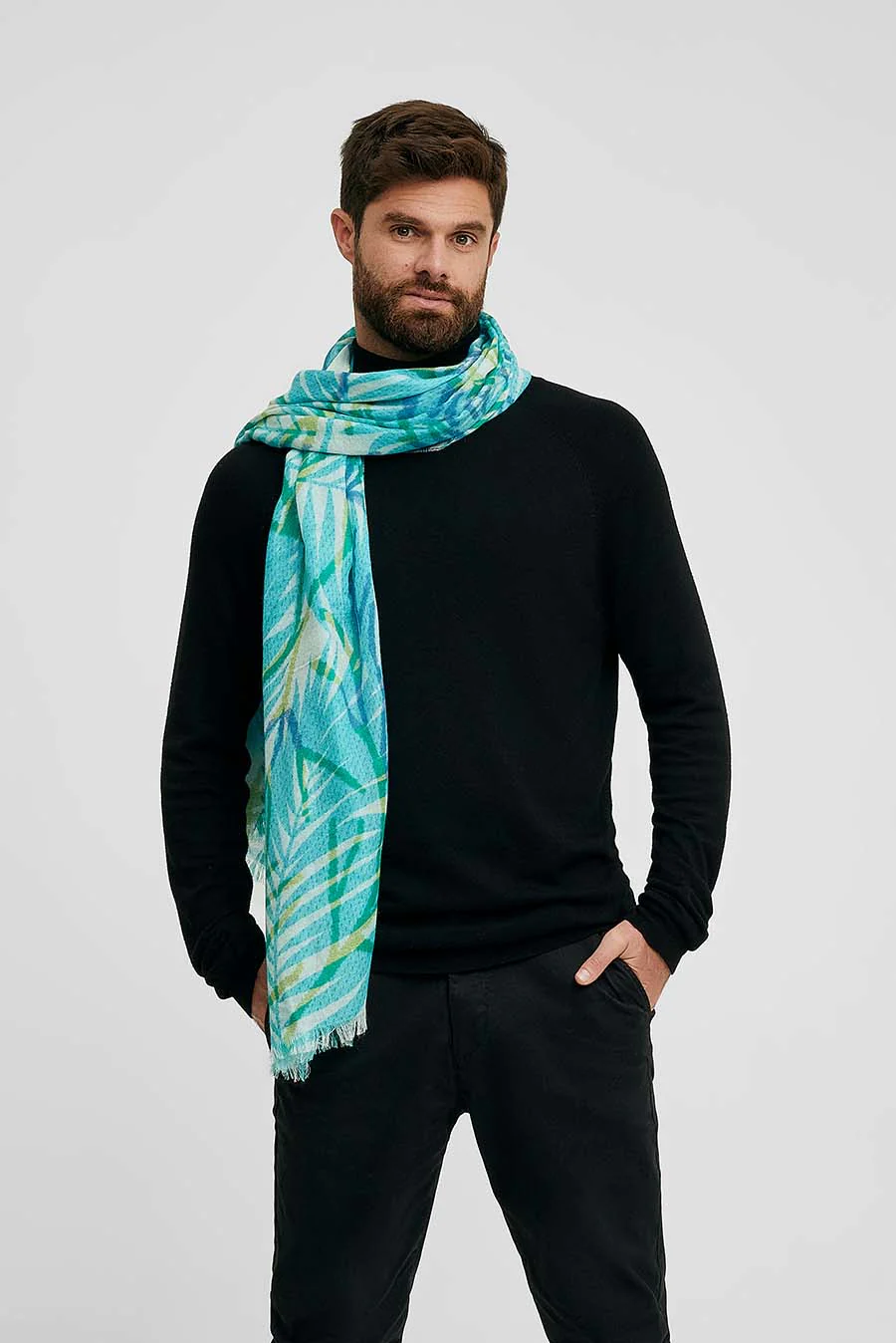 Wiederman Shawl Baby Alpaca Color Turquoise - Image 6