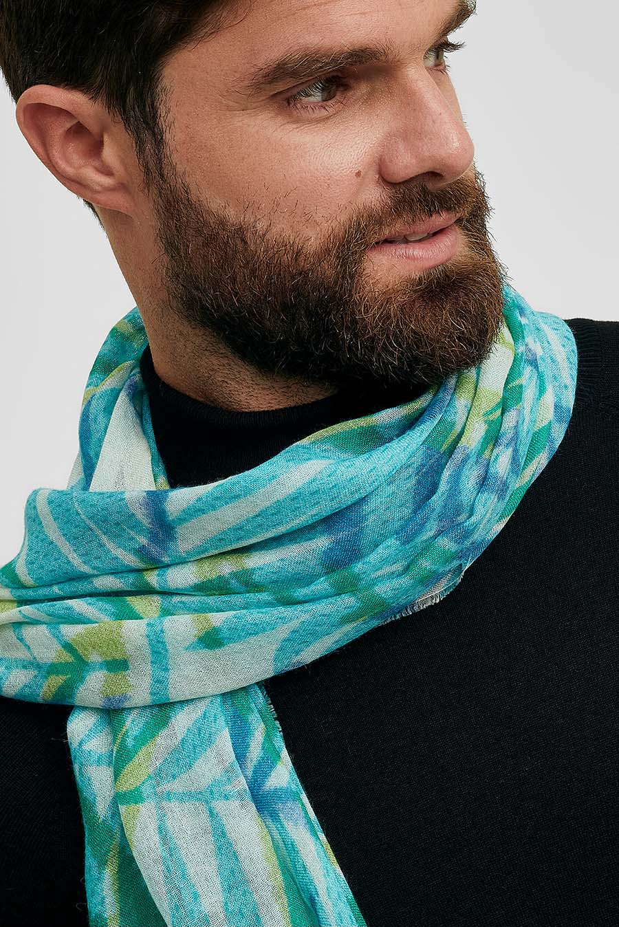 Wiederman Shawl Baby Alpaca Color Turquoise - Image 7