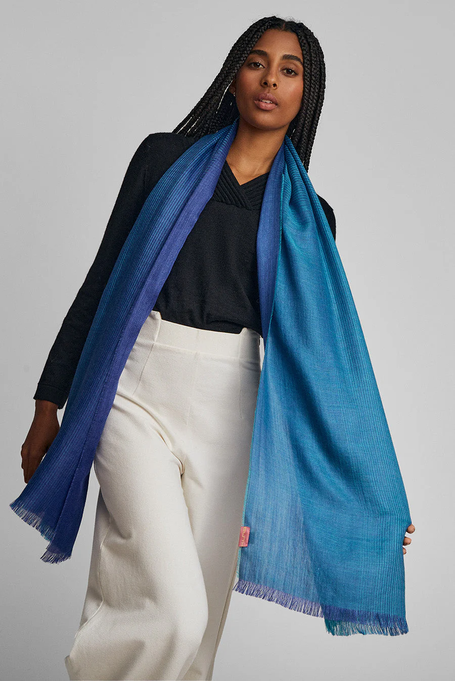 Wilco Shawl Baby Alpaca Color Blue
