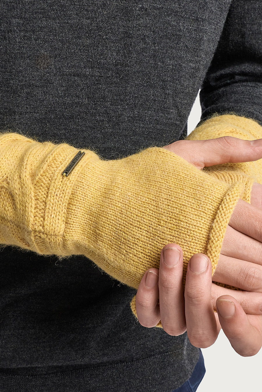 Winter Gloves Baby Alpaca Color Amarelo - Image 5