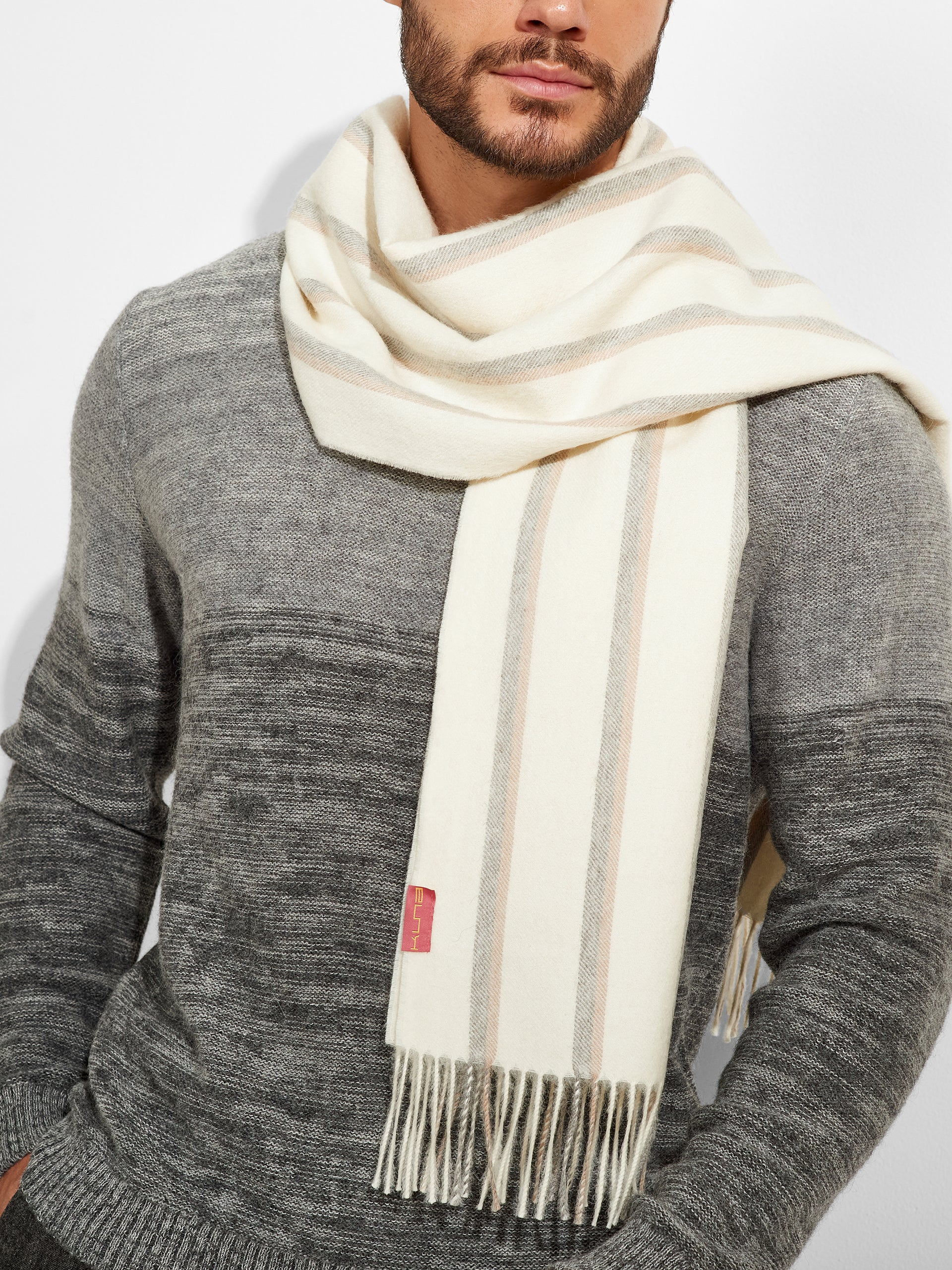 Jean Scarf Baby Alpaca Color Ecru - Image 5