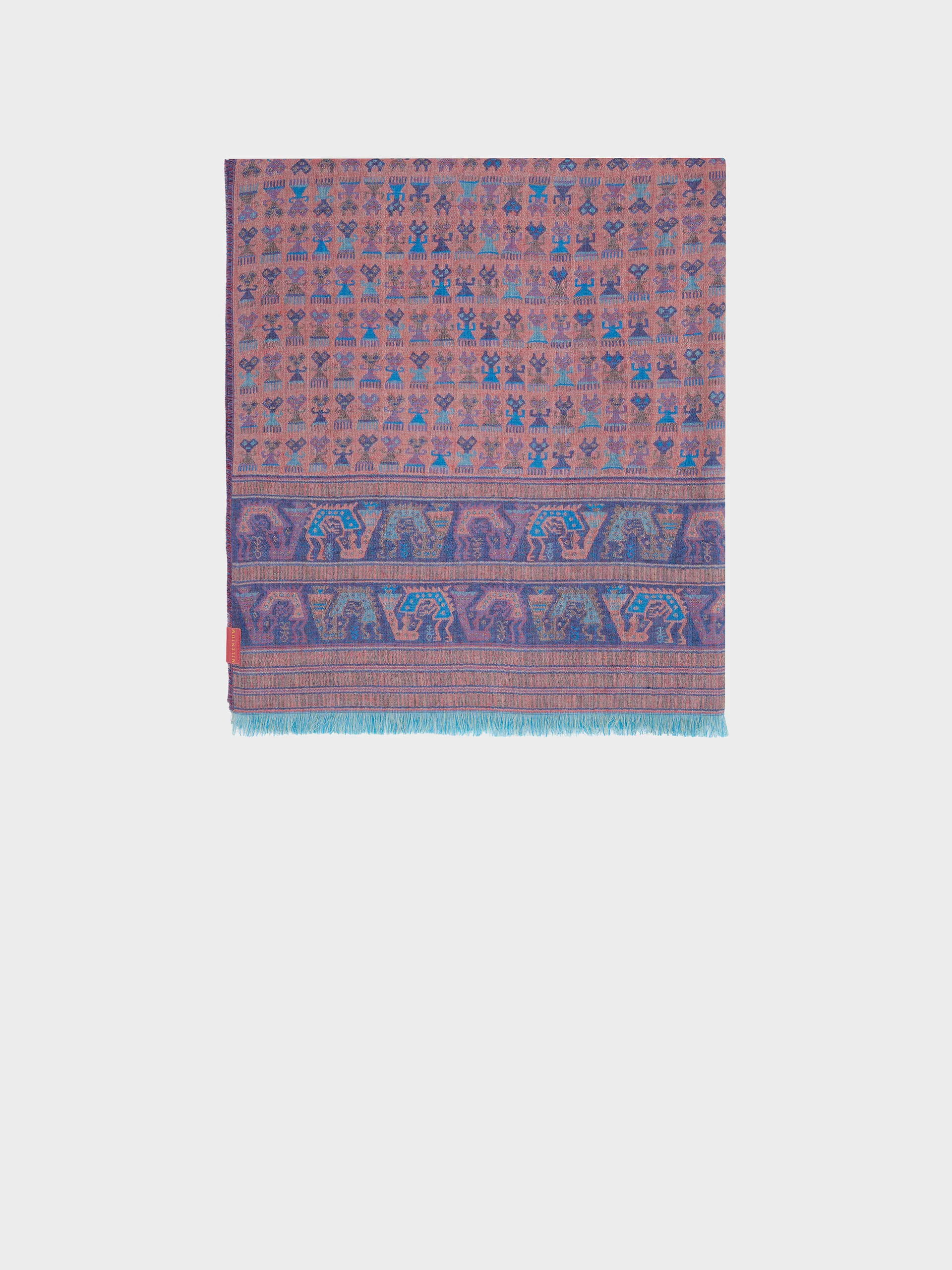 Lambayeque - 9 Shawl Royal Alpaca And Silk Color Blue - Image 2