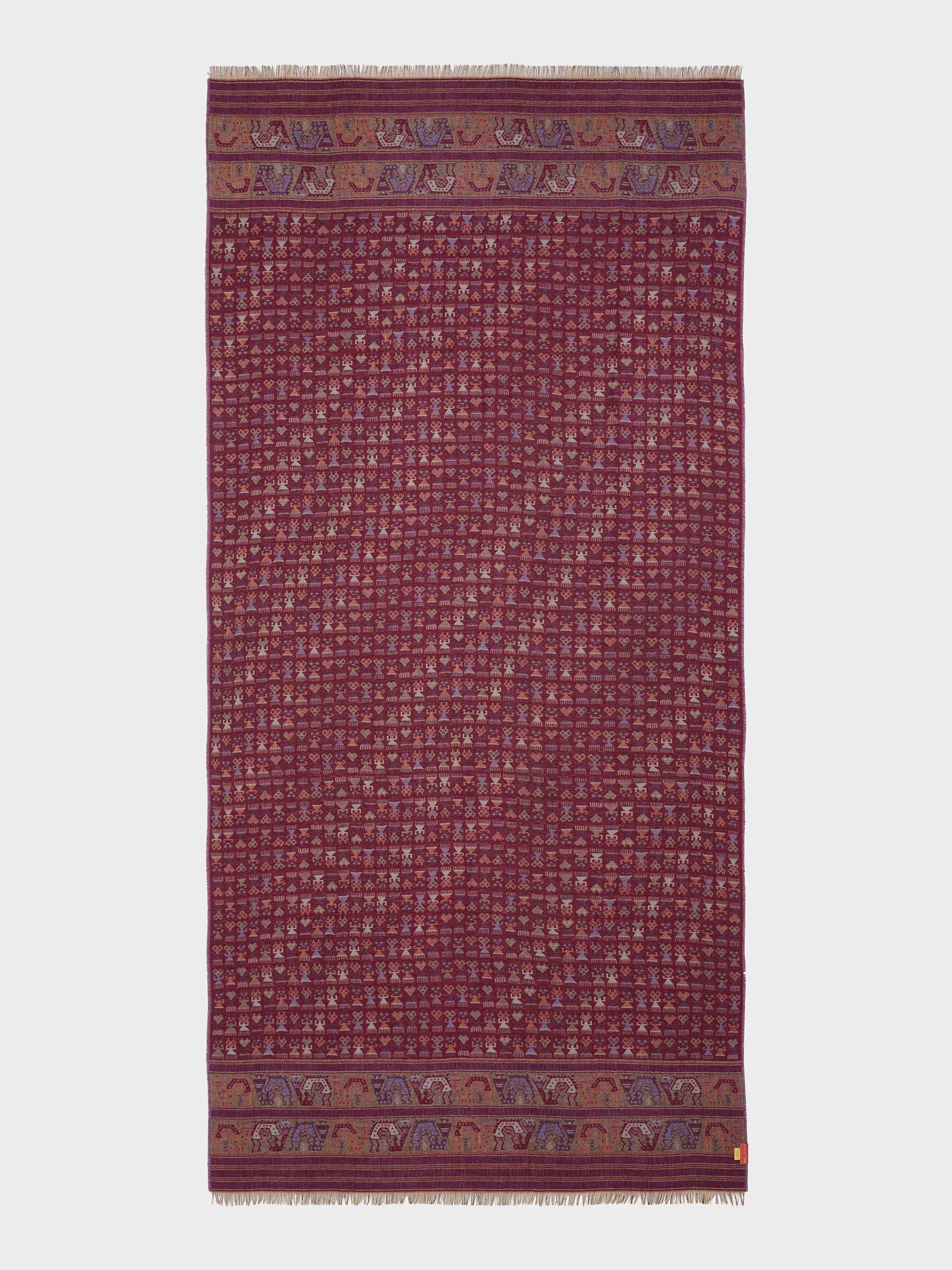 Lambayeque - 9 Shawl Royal Alpaca And Silk Color Red - Image 7