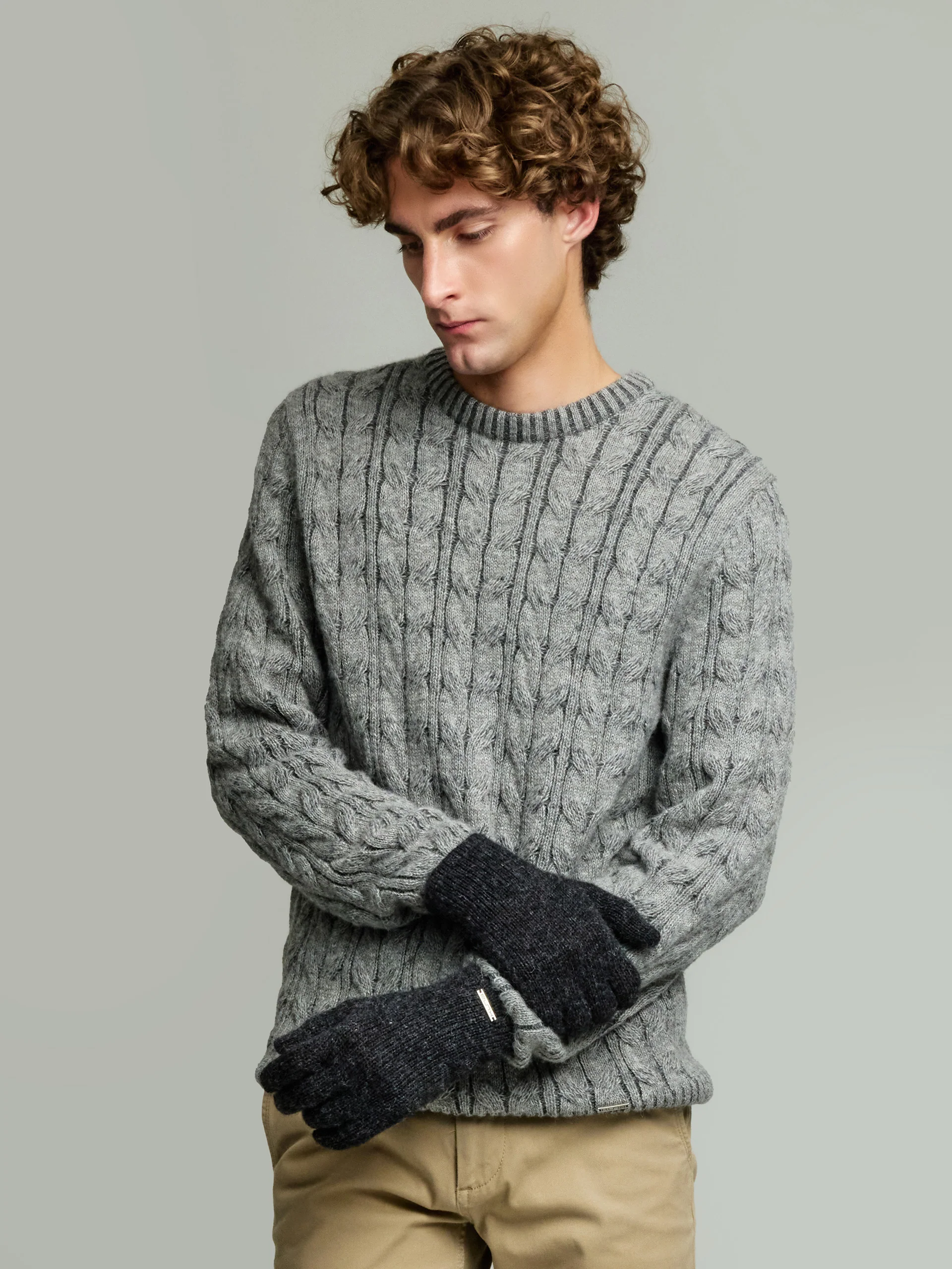 Paolo Gloves Baby Alpaca Color Grey - Image 4