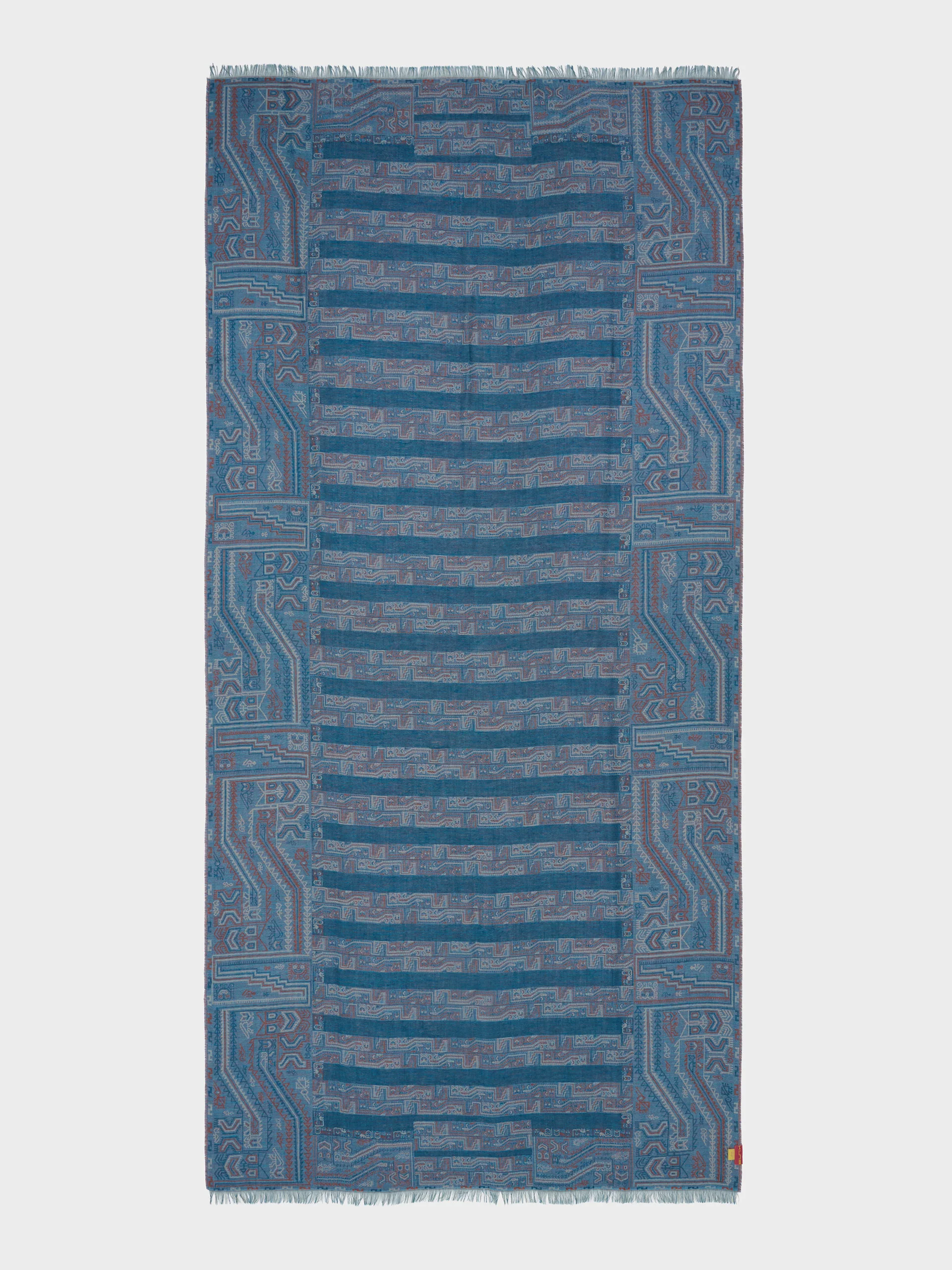Paracas - 19 Shawl Royal Alpaca And Silk Color Blue - Image 7