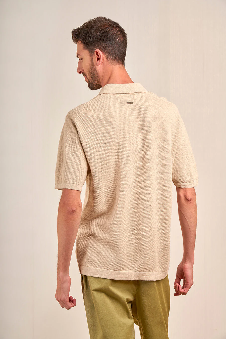 Victor T-Shirt Linen & Cotton Color Desert - Image 2