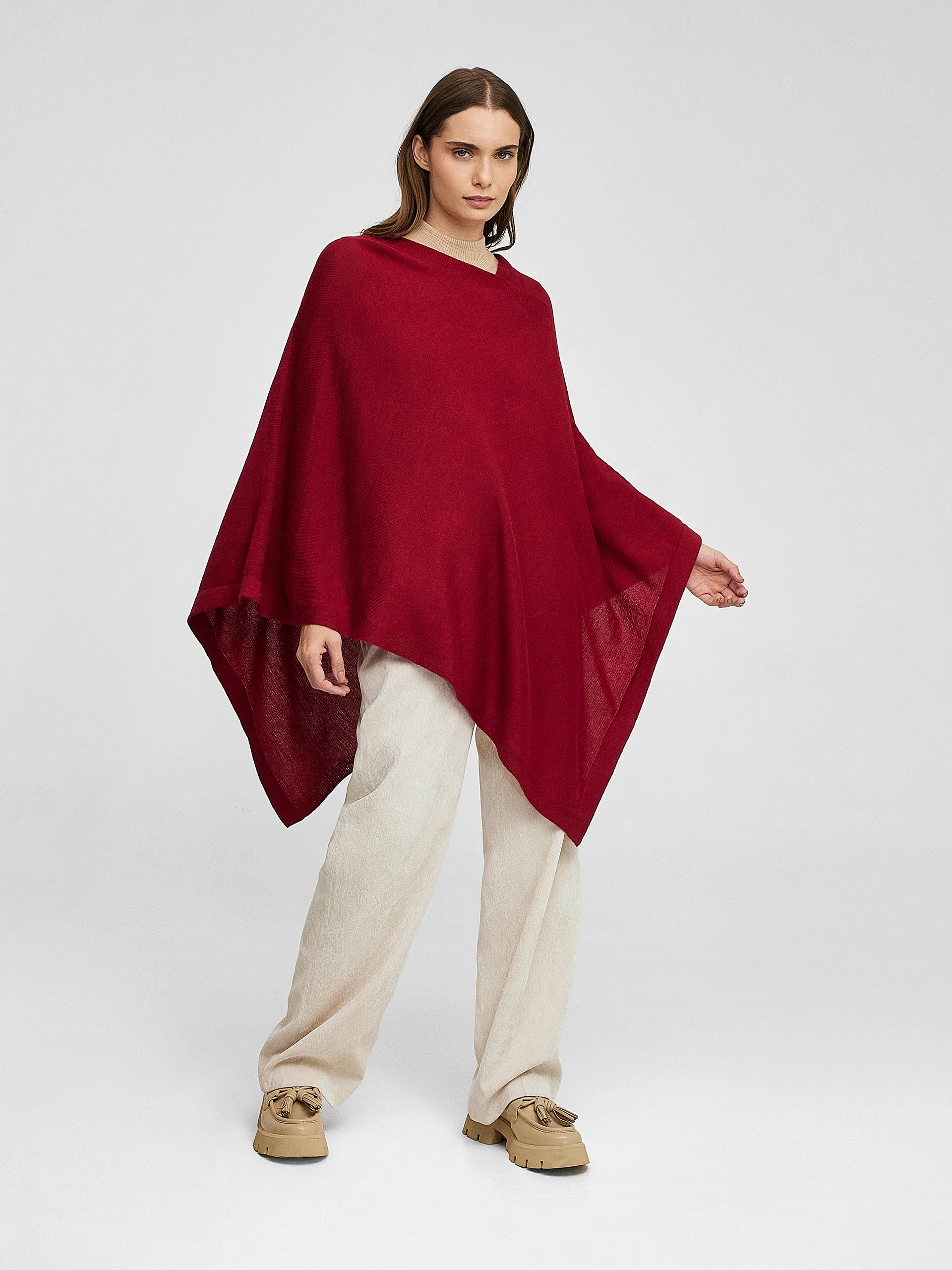 Almendra Poncho Baby Alpaca Color Rumba - Image 4