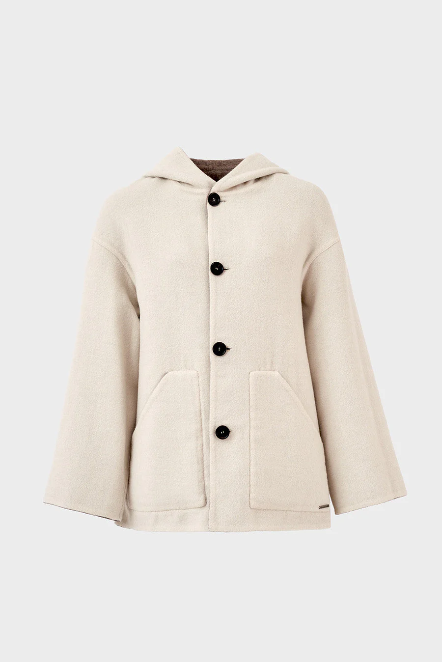 Whoopi Coat Baby Alpaca Color Sepia & Ecru - Image 7